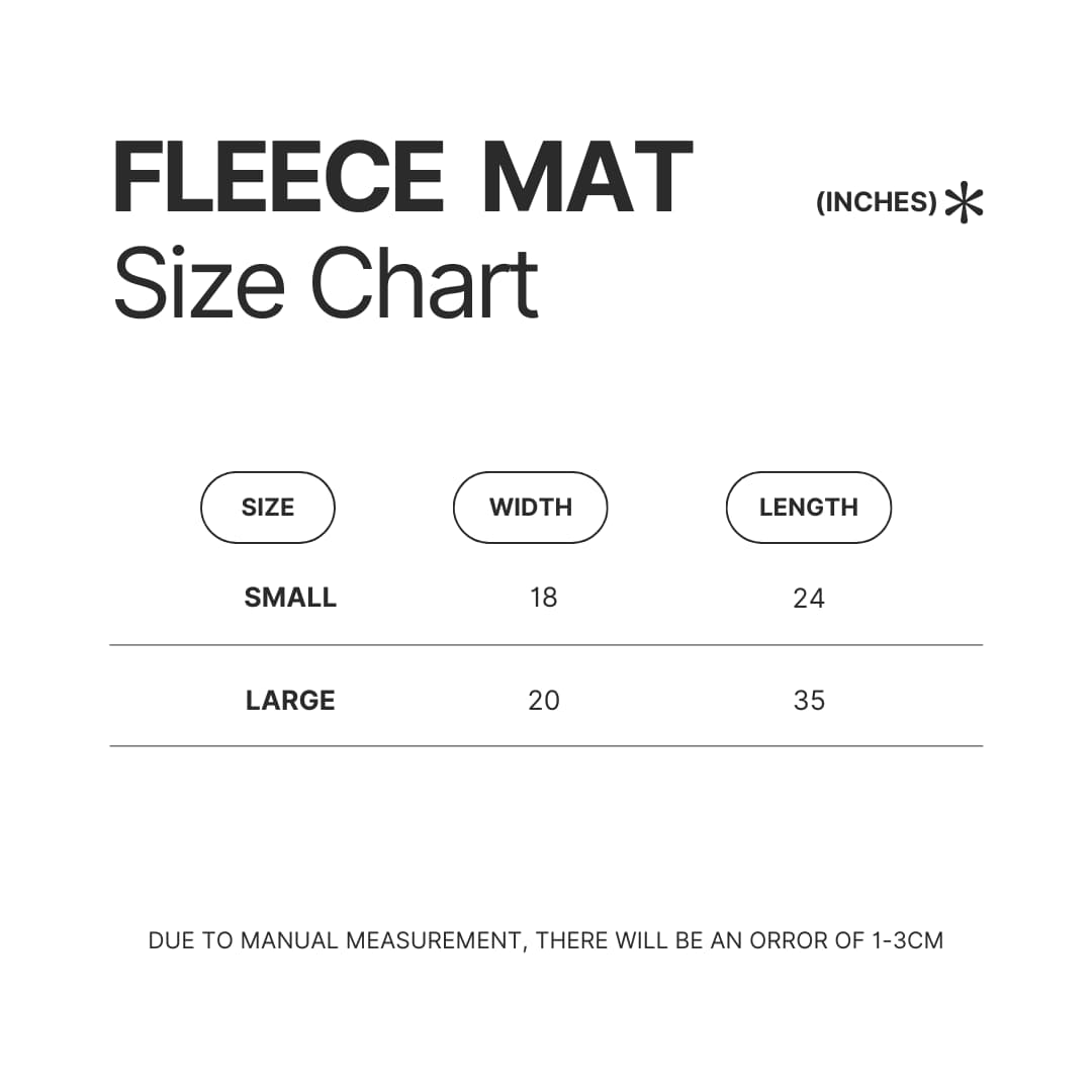 Fleece Mat Size Chart - Vagabond Merch